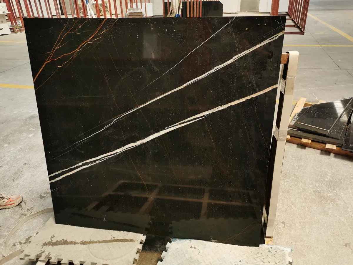 Laurent Black Marble Slab