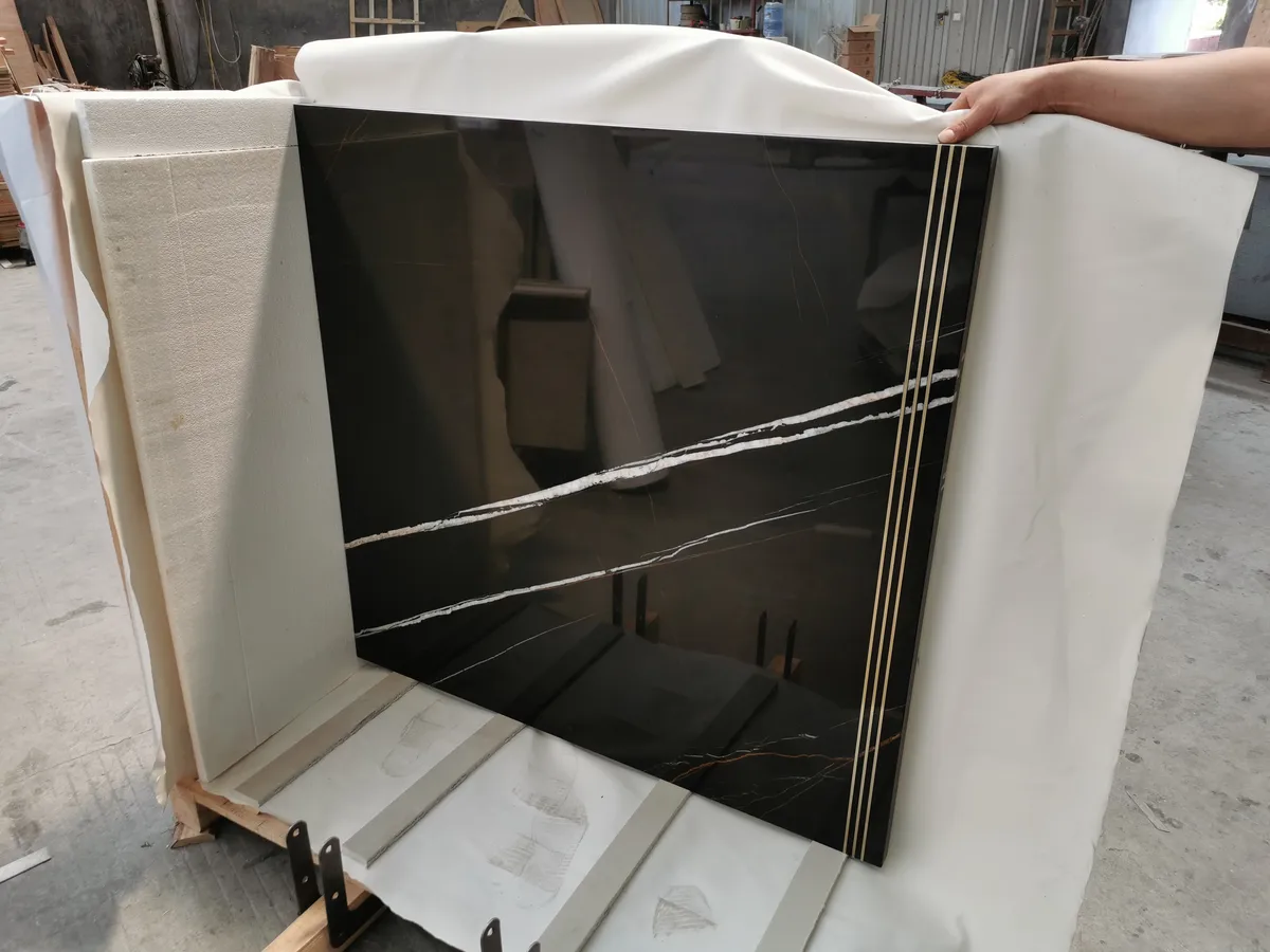 Laurent Black Marble Slab
