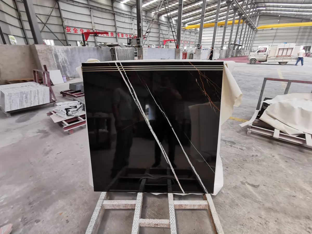 Laurent Black Marble Slab