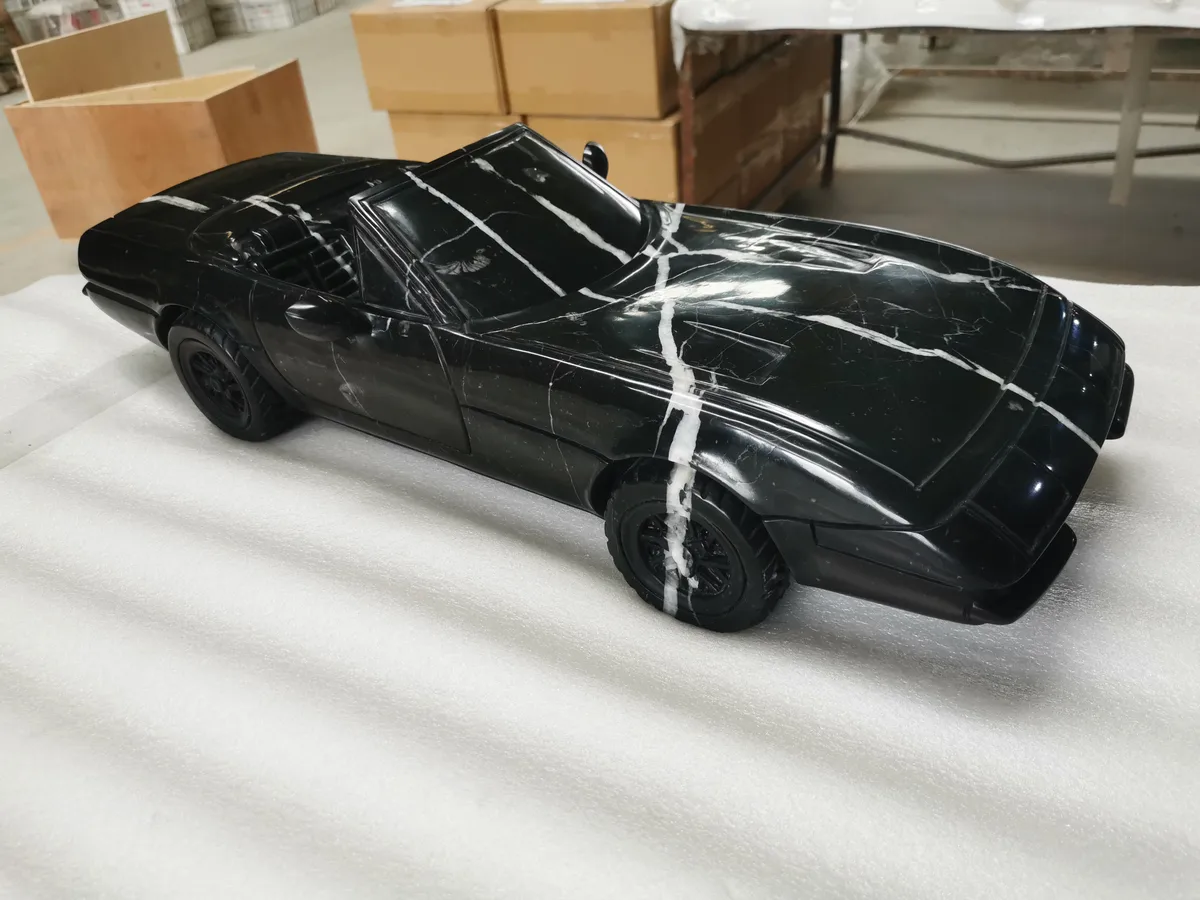Nero Margiua Marble Car Model Hand Carved Sculpture Artwork
