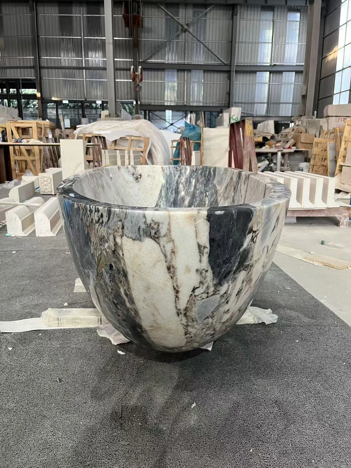 Luxury China Elephant White Marble Bathtub