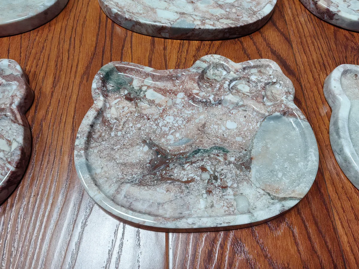 Modern Exquisite Hello Kitty Tray Four Season Pink Marble Plate for Home Decor
