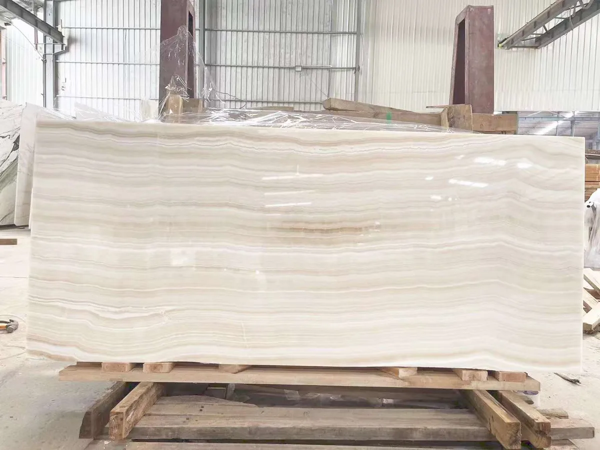 Ruled White Onyx Slab