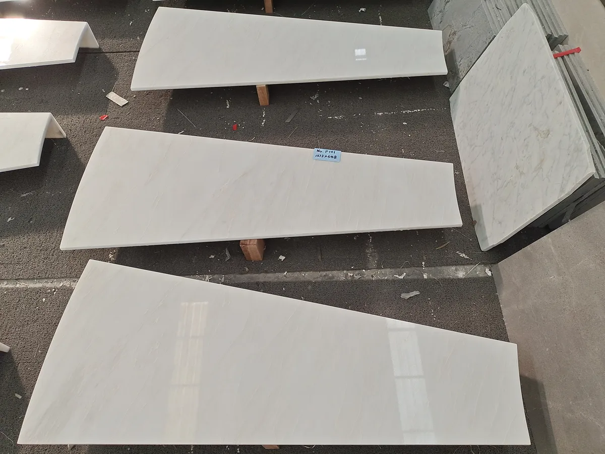 White Jade Marble Spiral Staircase Slab