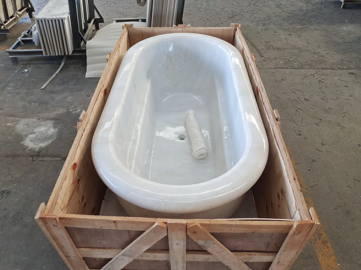 White Jade Marble Bathtub