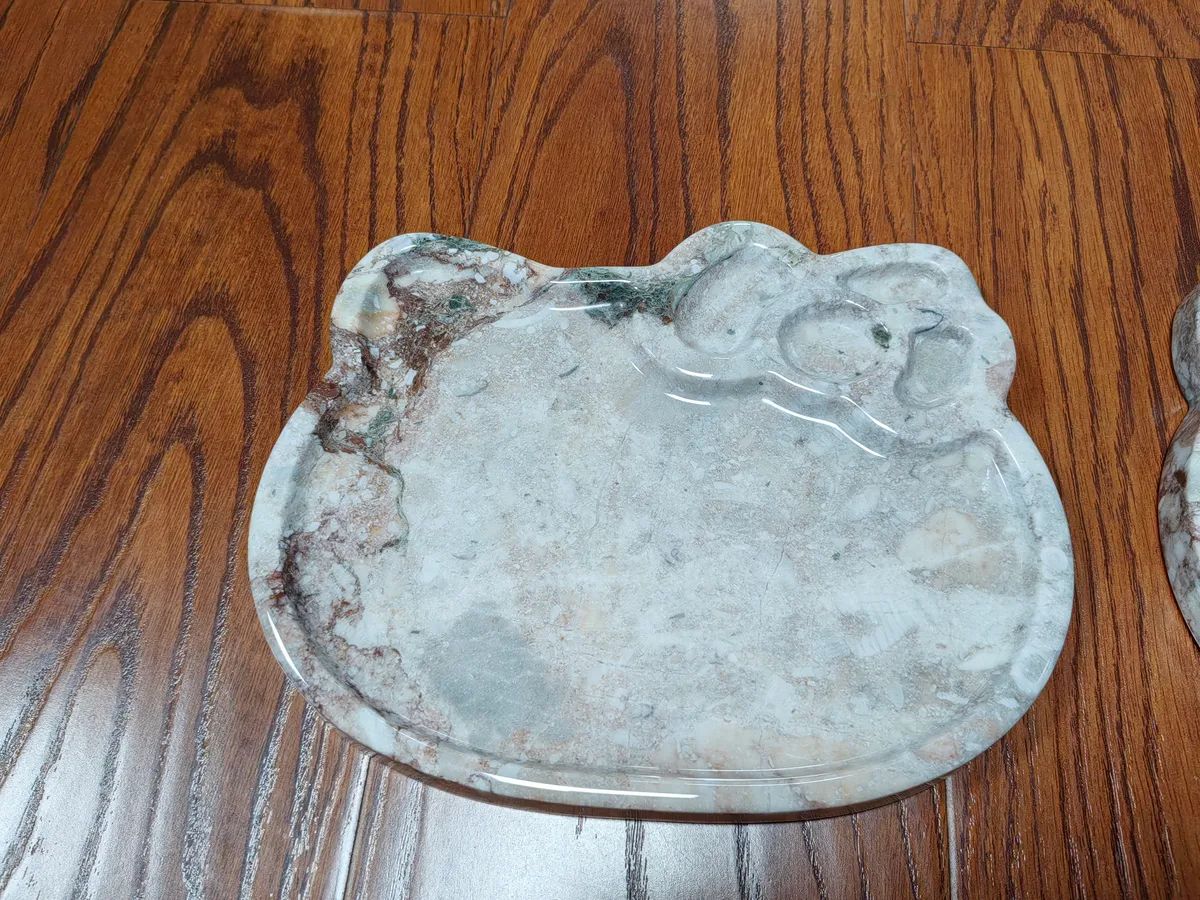 Modern Exquisite Hello Kitty Tray Four Season Pink Marble Plate for Home Decor