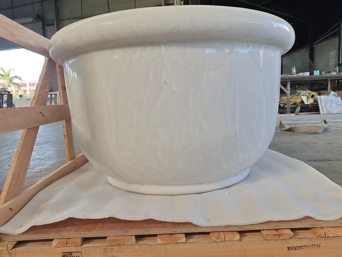 White Jade Marble Bathtub