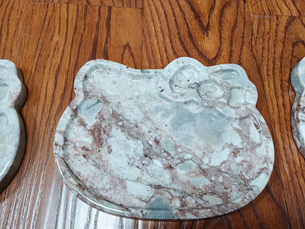 Modern Exquisite Hello Kitty Tray Four Season Pink Marble Plate for Home Decor