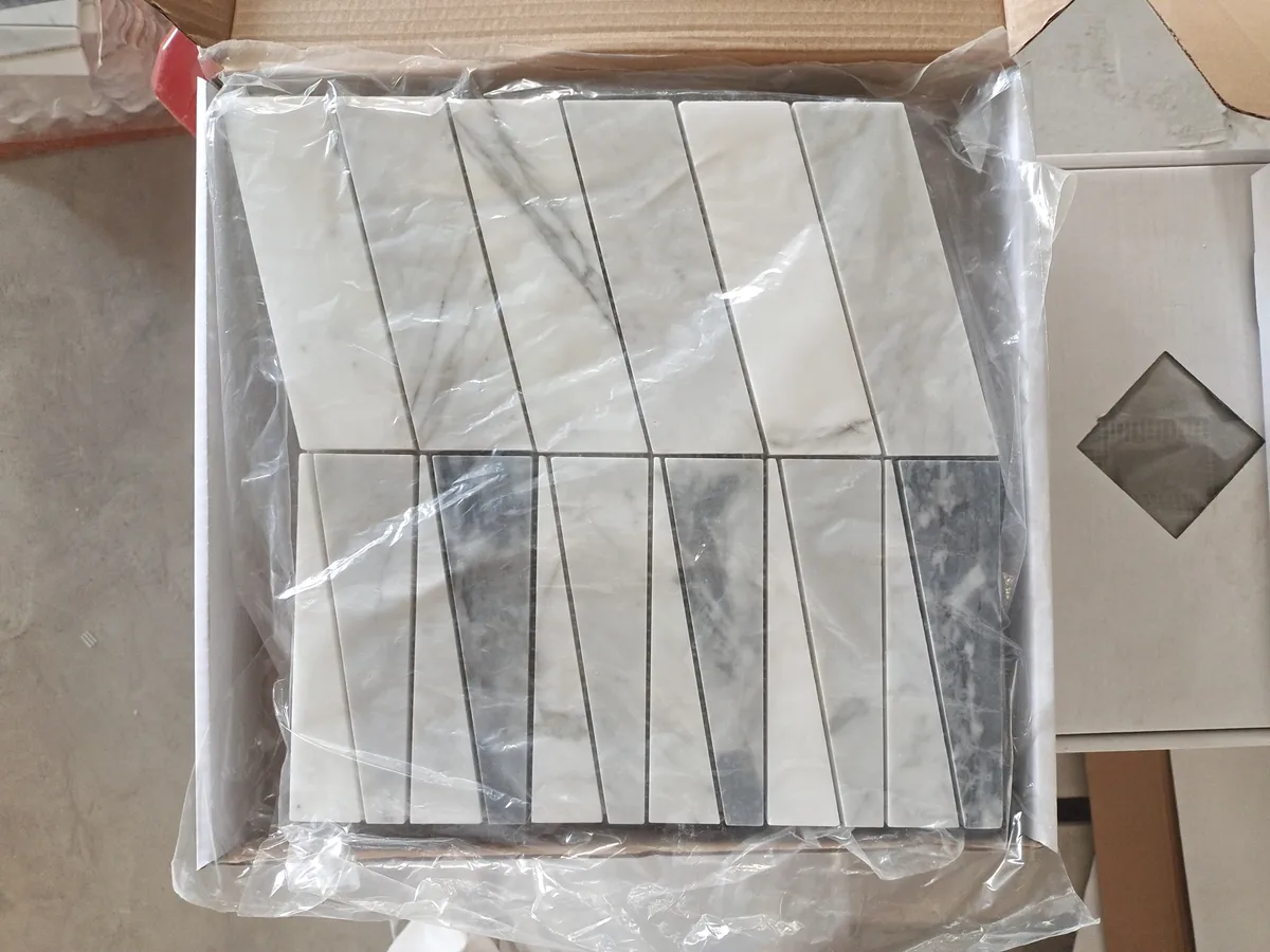 Honed White Marble Mosaic Tile for Wall Floor Decor