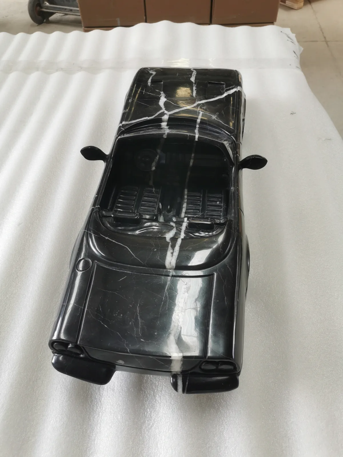 Nero Margiua Marble Car Model Hand Carved Sculpture Artwork