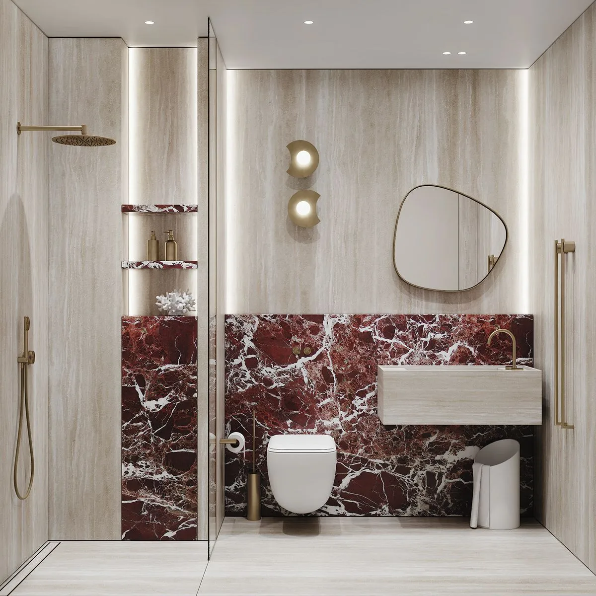 Rosso Levanto Marble Slab Tile