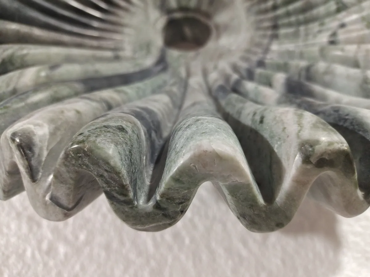 Modern Raggio Verde Marble Wash Basin Bespoke Design for Bathroom Decor