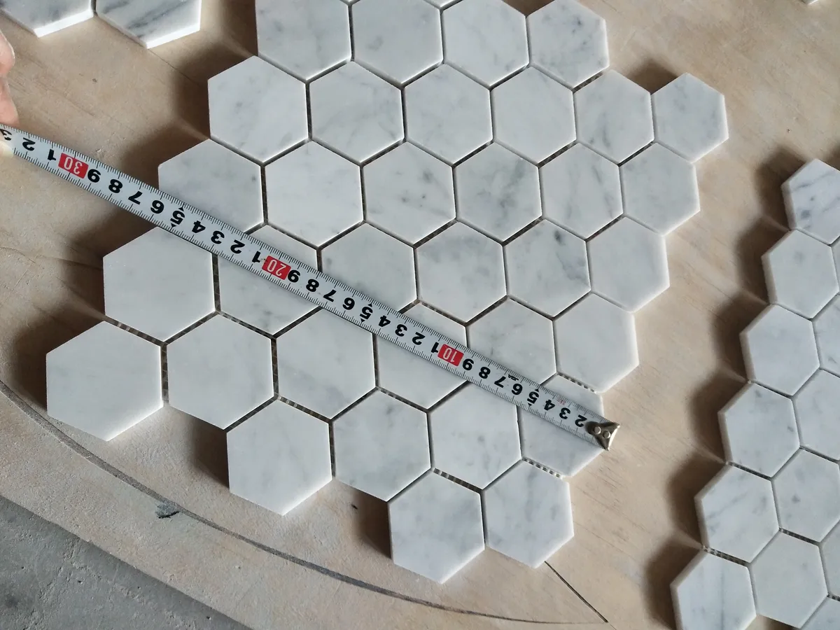 Bianco Carrara Marble Mosaic Polished Hexagon Mosaic Tile