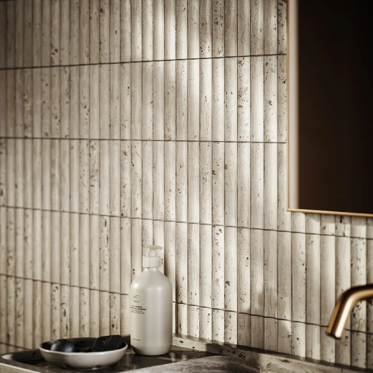 Beige Travertine Tile Concave Travertine Mosaic