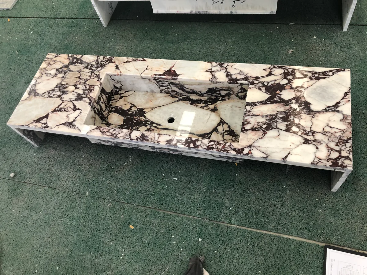Calacatta Viola Marble Countertop Sink Bench Top