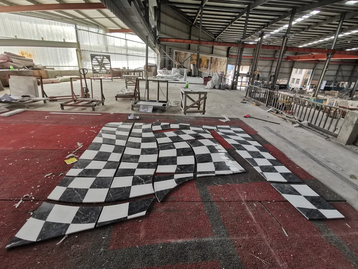 Italy Grey + New Ariston Water-jet Marble Floor Tile