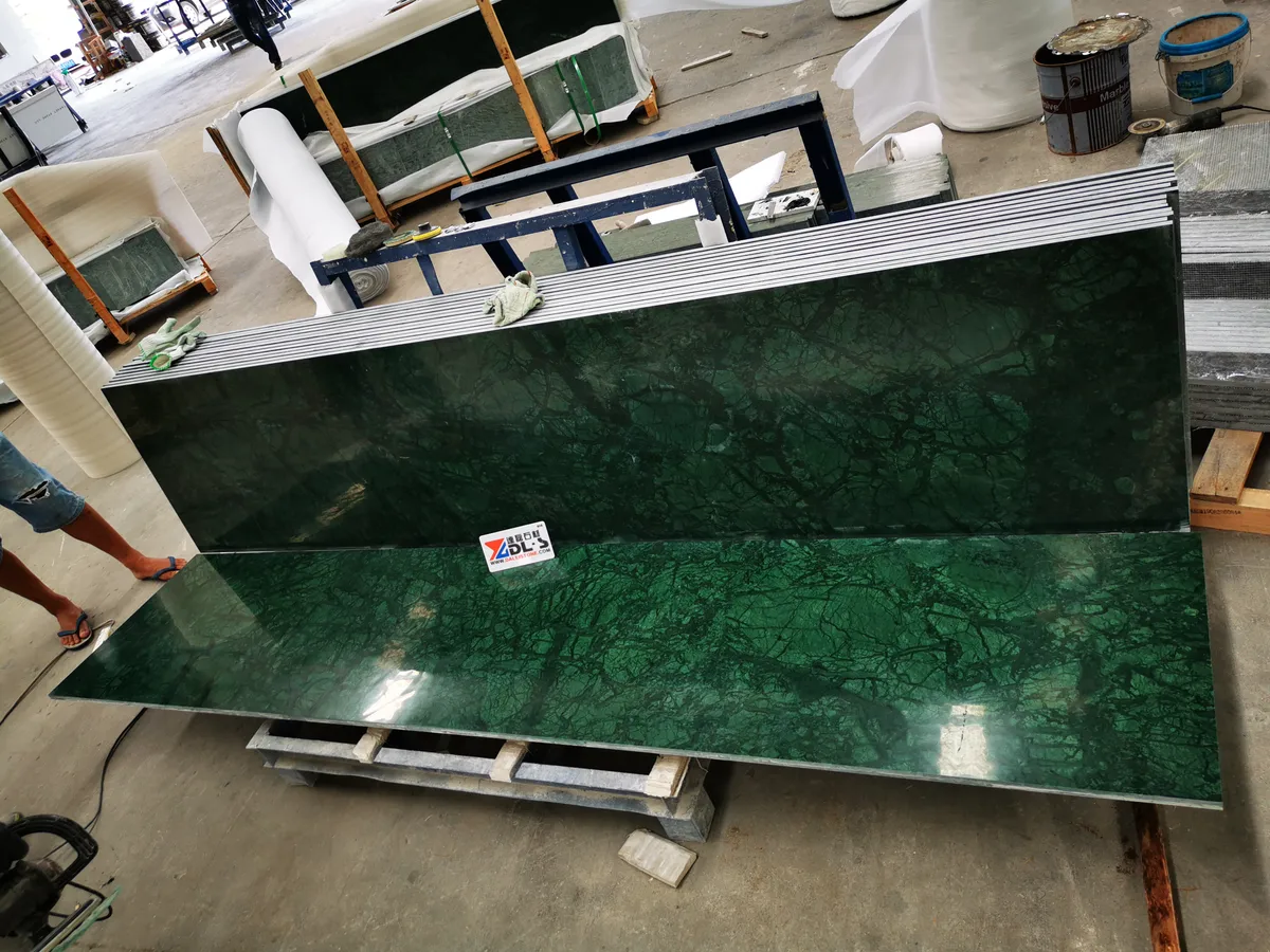 Dark Green Marble Slab Cut to Size Tile