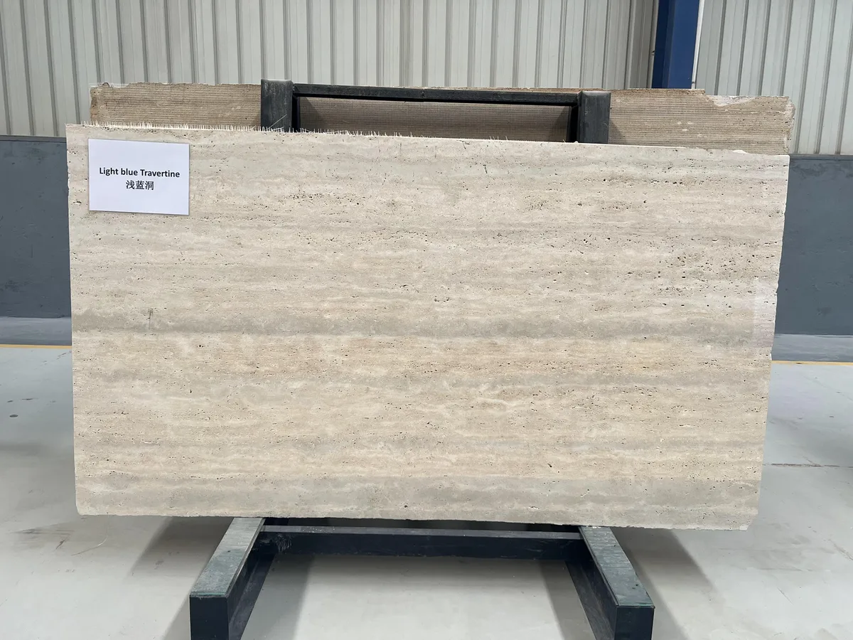 Light Blue Travertine Slab Tile