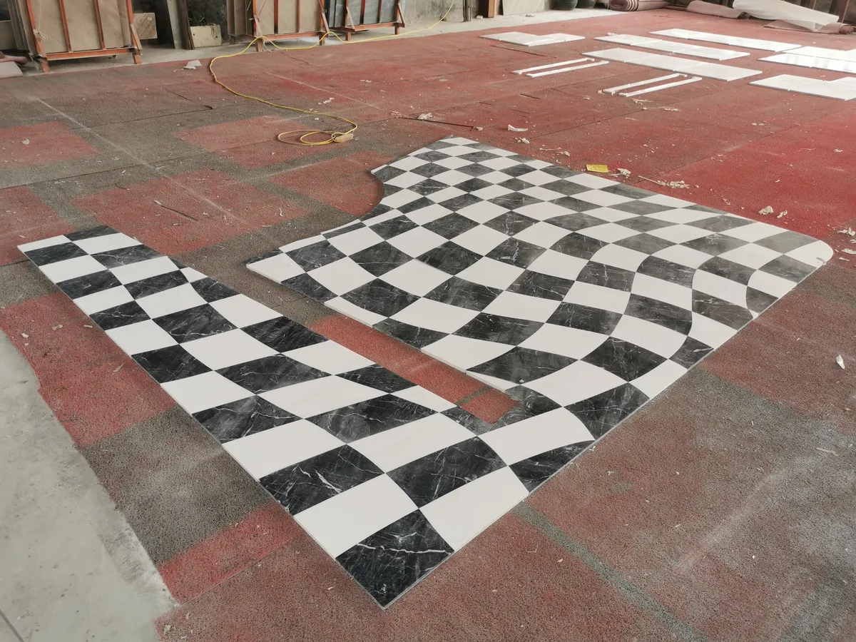 Italy Grey + New Ariston Water-jet Marble Floor Tile