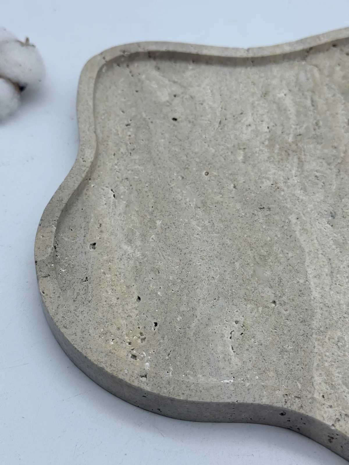 Unique Shape Beige Travertine Tray for Home Decor