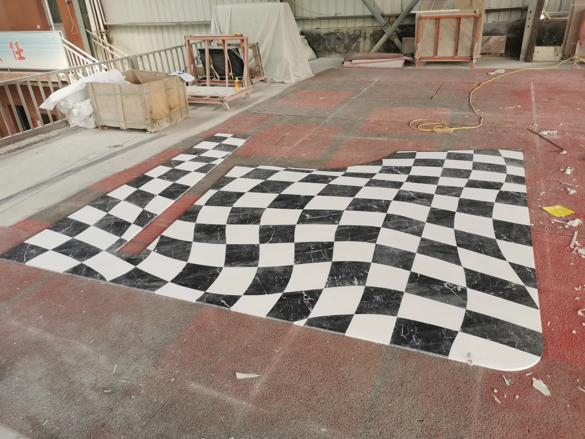 Italy Grey + New Ariston Water-jet Marble Floor Tile